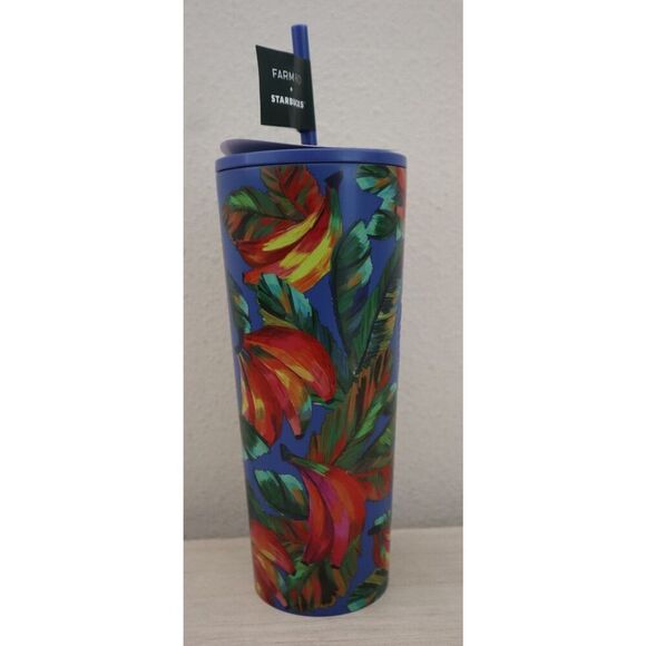 Farm Rio +Starbucks Blue Banana Mix 24oz Cold Cup Tumbler Summer '25 Lmt. Edt. - Picture 5 of 10